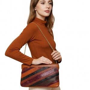 Vintage Snakeskin  Chain shoulder‎ bag